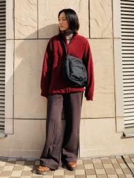 Флисовая куртка на молнии UNIQLO 1159855932 (Бордовый XXL)