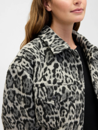 Женская укороченная куртка-рубашка Gap из экомеха 1159856831 (Серый S)