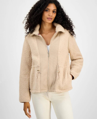 Женская куртка из экомеха Tommy Hilfiger шерпа 1159859890 (Бежевый S)