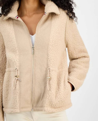 Женская куртка из экомеха Tommy Hilfiger шерпа 1159859890 (Бежевый S)