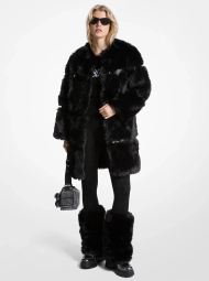 Шуба зі штучного хутра Michael Kors 1163077485 (Чорний L)
