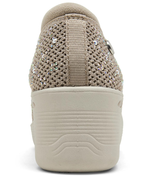 Жіночі мокасини Martha Stewart x Skechers сліпони зі стразами 36,5 (6,5 US) 23,5 см Бежевий 1159841102