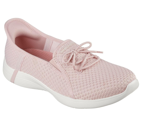 Женские слипоны Skechers с декоративной шнуровкой 36,5 (6,5 US) 23,5 см Розовый 1159849687