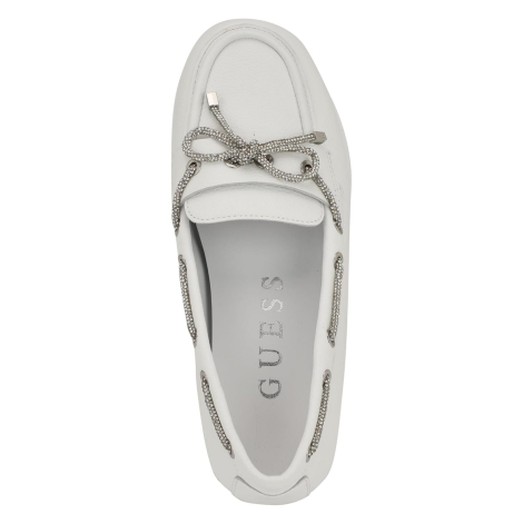 Женские кожаные лоферы Guess с бантиком из страз 39,5 (9 US) 26 см Белый 1159854361