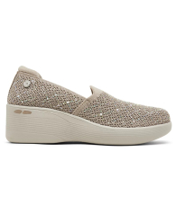 Жіночі мокасини Martha Stewart x Skechers сліпони зі стразами 36,5 (6,5 US) 23,5 см Бежевий 1159841102