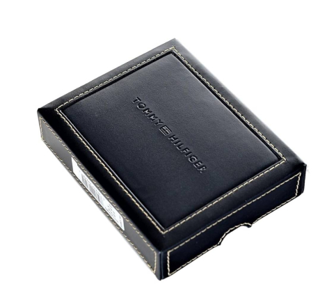 Кошелек кожаный Tommy Hilfiger бумажник портмоне 1159755098 (Черный One size)