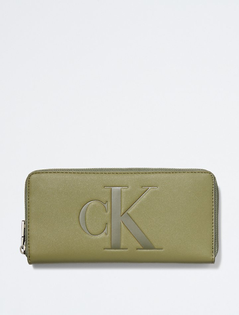 Стильный кошелек Calvin Klein с логотипом 1159772706 (Зеленый, One size)