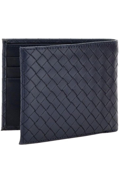 Стильный кожаный мужской кошелек Guess на запах 1159790628 (Синий, One size)