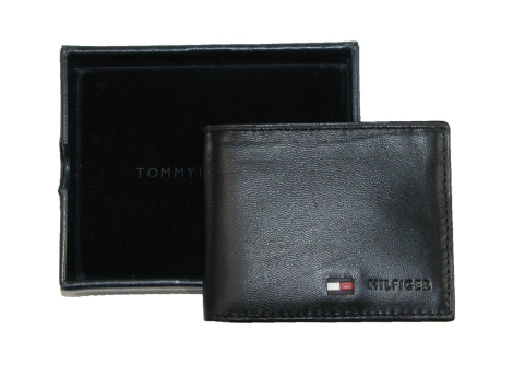 Кошелек кожаный Tommy Hilfiger бумажник 1159832260 (Черный One size)