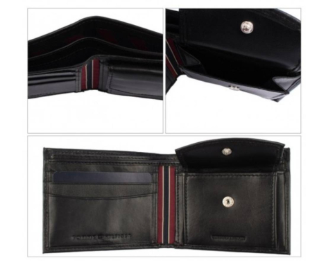 Кошелек кожаный Tommy Hilfiger бумажник 1159832260 (Черный One size)