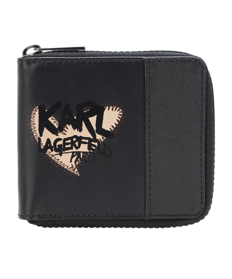 Шкіряний гаманець Karl Lagerfeld Paris з принтом 1159837857 (Чорний One size)