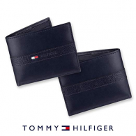 Шкіряний гаманець чоловічий Tommy Hilfiger оригінал синій брендовий гаманець, портмоне