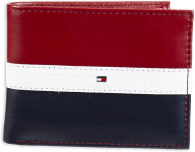 Кошелек кожаный Tommy Hilfiger бумажник портмоне art768417 (Красный/Синий)