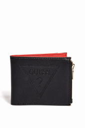 Стильный мужской кошелек Guess с логотипом 1159787804 (Черный, One size)