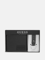 Мужской набор GUESS кошелек и брелок 1159794227 (Черный, One size)