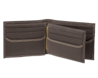 Чоловічий шкіряний гаманець Levi's подвійного складання 1159803628 (Коричневий, One size)