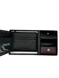 Мужской набор Calvin Klein кошелек и чехол для наушников 1159804592 (Бордовый, One size)