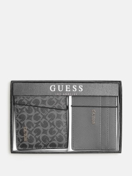 Мужской подарочный набор Guess кошелек и картхолдер 1159805480 (Черный, One size)