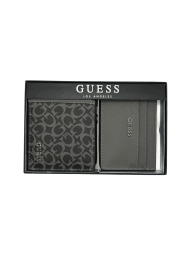 Мужской подарочный набор Guess кошелек и картхолдер 1159805480 (Черный, One size)