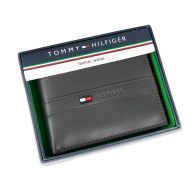 Шкіряний чоловічий гаманець Tommy Hilfiger портмоне 1159813350 (Сірий, One size)