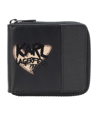 Шкіряний гаманець Karl Lagerfeld Paris з принтом 1159837857 (Чорний One size)