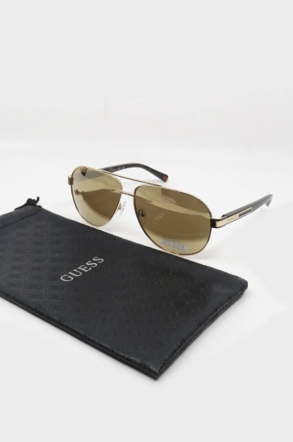 Солнцезащитные брендовые очки Guess Pilot 1159829977 (Золотистый One size)