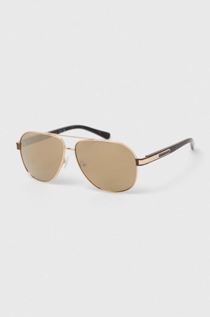 Солнцезащитные брендовые очки Guess Pilot 1159829977 (Золотистый One size)