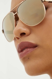 Солнцезащитные брендовые очки Guess Pilot 1159829977 (Золотистый One size)