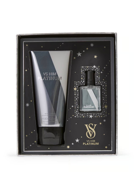 Мужской подарочный набор VS Him Platinum от Victoria’s Secret лосьон и парфюм 1159832501 (Серый One size)