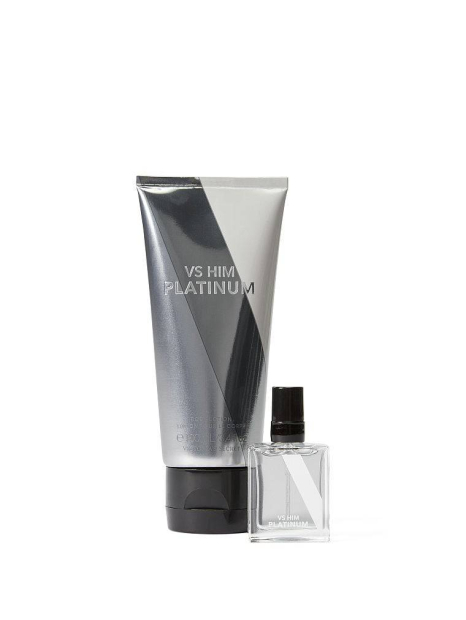 Мужской подарочный набор VS Him Platinum от Victoria’s Secret лосьон и парфюм 1159832501 (Серый One size)