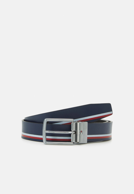 Мужской двусторонний ремень Tommy Hilfiger с логотипом 1159777439 (Черный/синий, 36)