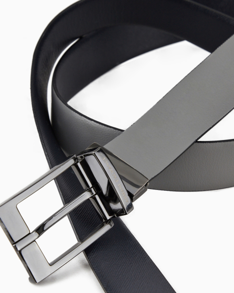 Двусторонний кожаный ремень Armani Exchange 1159834175 (Синий/Серый One size)