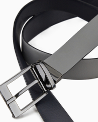 Двусторонний кожаный ремень Armani Exchange 1159834175 (Синий/Серый One size)