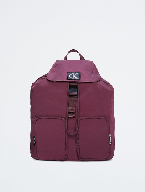Большой рюкзак Calvin Klein с застежкой и карманами 1159773387 (Бордовый, One size)