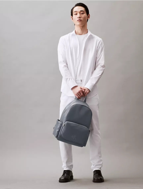 Великий рюкзак зі еко шкіри Calvin Klein на блискавці 1159805287 (Сірий, One size) 1159805287 (Сірий, One size)