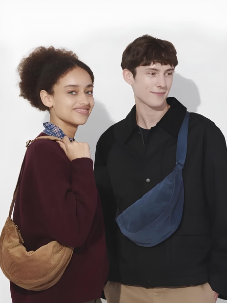 Сумка вельветова UNIQLO через плече 1159826925 (Синій One size)
