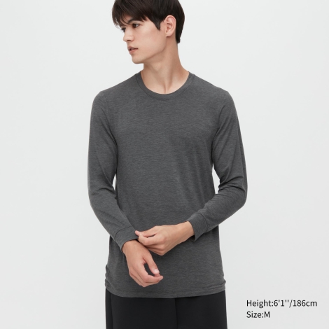 Мужской лонгслив UNIQLO с технологией HEATTECH 1159797841 (Серый, 3XL)