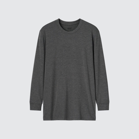 Мужской лонгслив UNIQLO с технологией HEATTECH 1159797841 (Серый, 3XL)