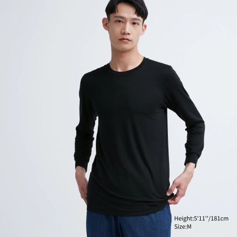 Мужской лонгслив UNIQLO с технологией HEATTECH 1159815845 (Черный S)