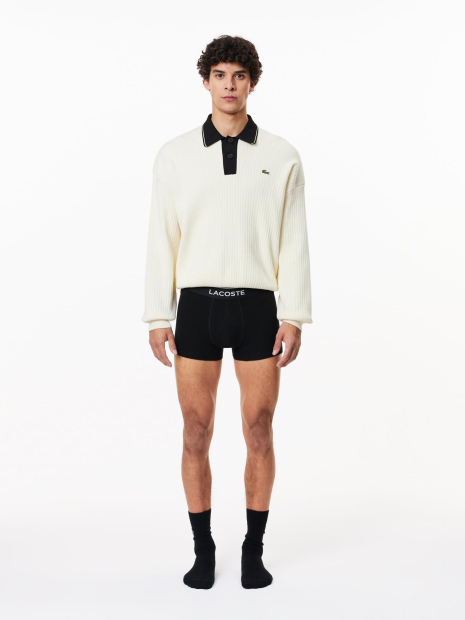Фірмові чоловічі труси транки Lacoste набір 1159832348 (Чорний M)