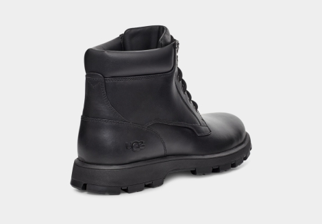 Мужские кожаные ботинки UGG на меху 1159804070 (Черный, 48,5)