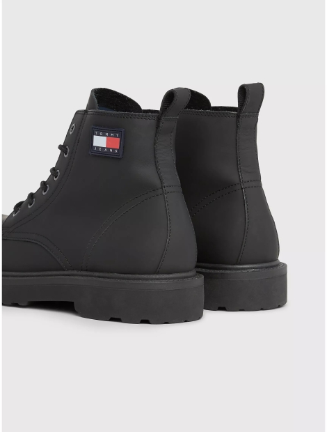 Мужские кожаные ботинки Tommy Hilfiger на шнурках 1159805099 (Черный, 46)