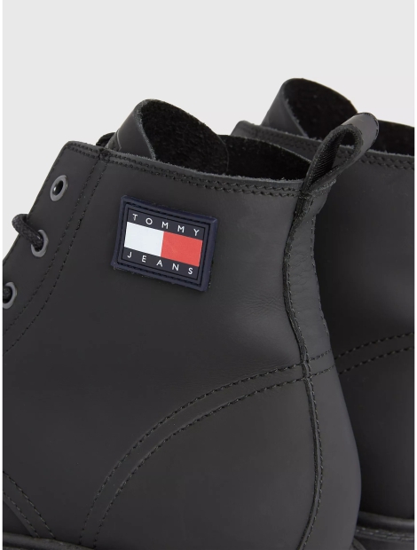 Чоловічі шкіряні черевики Tommy Hilfiger на шнурках 1159805099 (Чорний, 46)