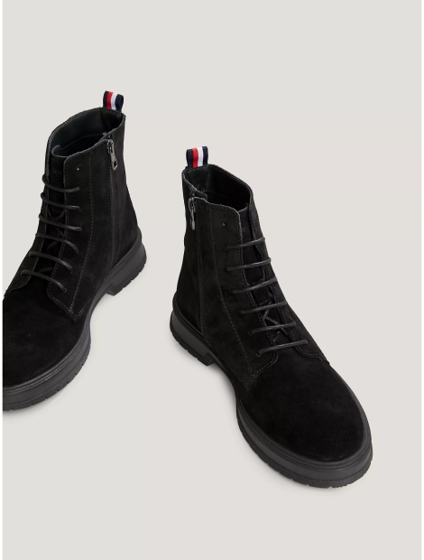 Чоловічі черевики замшеві Tommy Hilfiger на шнурках 1159805100 (Чорний, 46)