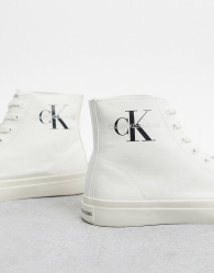 Мужские высокие кроссовки Calvin Klein кеды на шнуровке 1159787507 (Белый, 44)