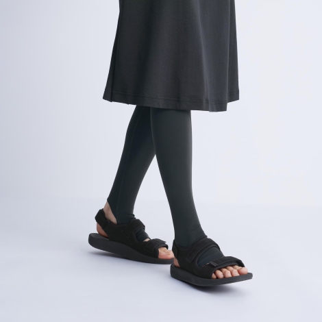 Стильные сандалии Uniqlo с ремнями на липучке 1159806451 (Черный, 38-38,5)