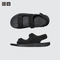 Стильные сандалии Uniqlo с ремнями на липучке 1159806671 (Черный, 39-40)