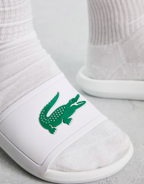 Мужские шлепанцы Lacoste с принтом 1159782367 (Белый, 47)