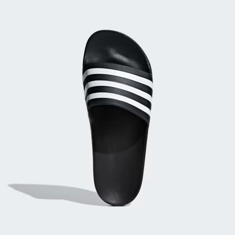 Легкие шлепанцы Adilette Aqua от Adidas с фирменными полосками 1159795395 (Черный, 48)