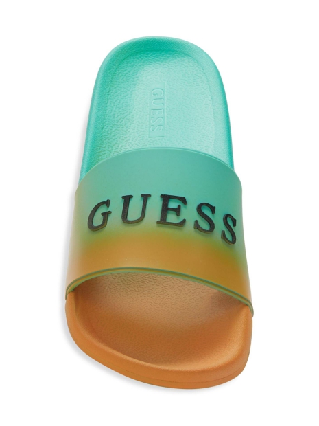 Яскраві шльопанці чоловічі Guess з логотипом 1159812934 (Зелений, 43)